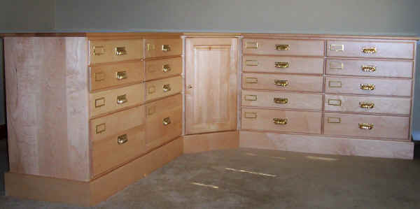 Apothecary Drawers for Fly Tying Material